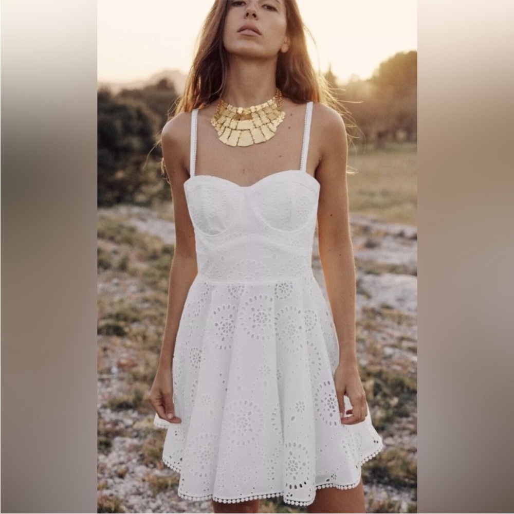 NWT $89 Zara white dress size S 2784/019 - Picture 7 of 13